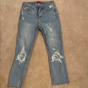 High waist distressed jeans new with tags